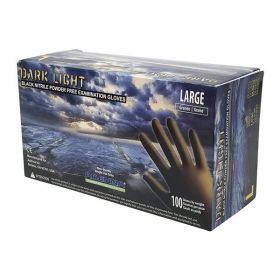 Gloves exam dark light powder-free nitrile latex-free large black 1000/ca