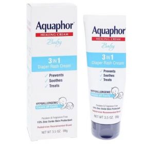 Aquaphor Diaper Rash Cream Zinc Oxide 15% Bby Disposable Fragrance Free 3.5oz/Tb, 12 TB/CA