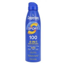Coppertone sport spray sunscreen fragrance free skin adult 5.5oz wtr rstnt ea, 12 ea/ca ,1407589ca