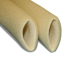 Overlap Tubular Foam Sleeves, 1" Thickness, Polyurethane Foam, Off-White, 12" L x 1", Large, 8/Bag