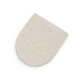 H-22 Heel Pads, 1/4" Thickness, 70% Wool and 30% Rayon Orthopedic Felt, White, with Adhesive, 3.125" x 20.75", 100/Bag