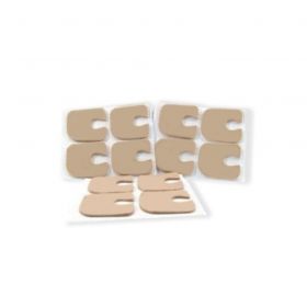 Tp-18 Toe Pads, 1/4" Thickness, 70% Wool and 30% Rayon Orthopedic Felt, Tan, with Adhesive, 2.50" x 1.875", 100/Bag