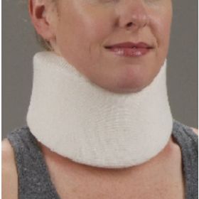 Cervical Collar DeRoyal Lo-Contour Contoured / Firm Density Adult Small One-Piece 3 Inch Height 15-1/2 Inch Length