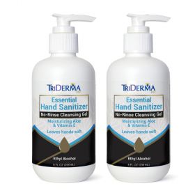 TriDerma-178082-2PK, Triderma 178082-2PK, TriDerma, Hand, Sanitizer, No, Rinse, Cleansing, Gel, 70%,