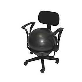 Cando 30-1791 mobile metal ball chair with 22" ball with back and arms