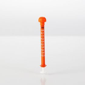 Neomed oral dispensers with tip caps, 0.5ml, amber/white markings, 100 pack