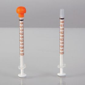 Neomed oral dispensers with tip caps, 0.5ml, clear/amber markings, 100 pack