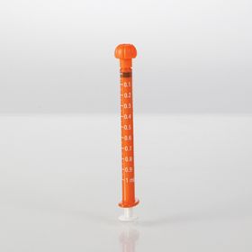Neomed oral dispensers with tip caps, 1ml, amber/white markings, 25 pack