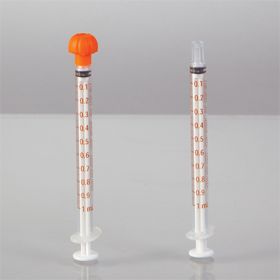 Neomed oral dispensers with tip caps, 1ml, clear/amber markings, 100 pack