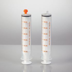 Oral Dispensers with Tip Caps, 60mL, Clear/Orange Markings, 25 Pack