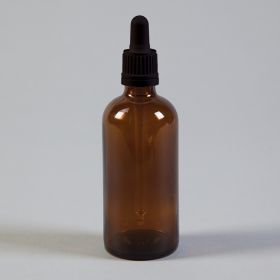 Amber Glass Bottles w/ Glass Droppers, 100mL