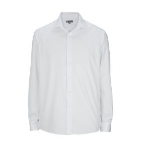 Men's Oxford Wrinkle-Free Point Collar Dress Shirt, White, Size L, 35" Sleeve