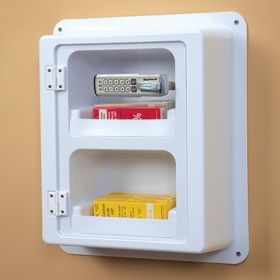 Easy-View Locking Wall Cabinet w/ Keyless Entry Digital Lock