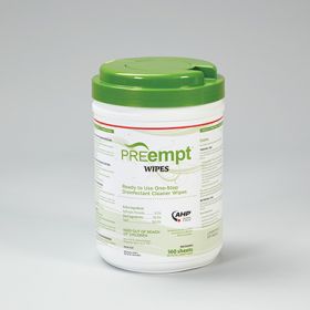 Preempt one step surface cleaner and disinfectant wipes canister