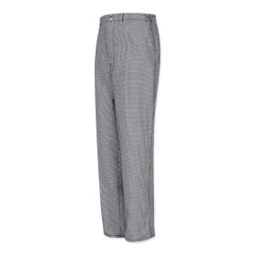 Men's Chef Pants with Zipper, Black / White Check, 30" x 34"