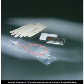 Intermittent Catheter Kit Touchless Plus Closed System / Unisex 14 Fr. Without Balloon Red Rubber