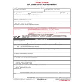 Employee Incident/Accident Report 3-Part Form