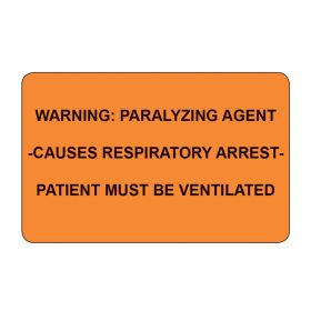 Warning Paralyzing Agent Labels - 1,000 per package