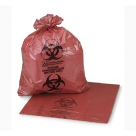 Biohazard Waste Bag Medegen Medical Products 8 - 10 gal. Red HDPE 24 X 24 Inch
