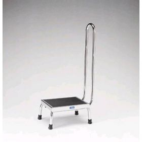 Step Stool with Handrail 1-Step Chrome Plated Steel 8-1/4 Inch Step Height