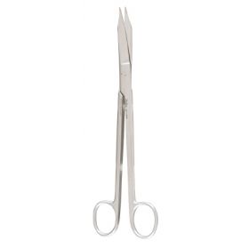 Cartilage Scissors Miltex Martin 8 Inch Length Surgical Grade Stainless Steel NonSterile Finger Ring Handle Curved Blade Blunt Tip / Blunt Tip
