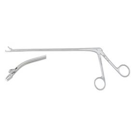 Uterine Biopsy Forceps Miltex Wittner 8-1/2 Inch Length OR Grade German Stainless Steel NonSterile NonLocking Finger Ring Handle Curved 3.5 X 8 mm Tapered Oblong Bite with Teeth on Lower Jaw