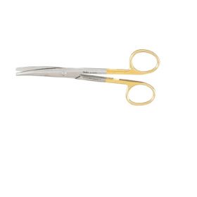 Operating Scissors Miltex Mayo 5-1/2 Inch Length OR Grade German Stainless Steel / Tungsten Carbide NonSterile Finger Ring Handle Curved Rounded Blades Blunt Tip / Blunt Tip