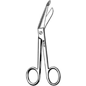 Bandage Scissors Sklar Lister 8 Inch Length OR Grade Stainless Steel Finger Ring Handle Angled Blunt Tip / Blunt Tip