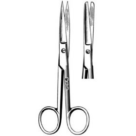 Operating Scissors Sklar 5 Inch Length OR Grade Stainless Steel Finger Ring Handle Straight Blunt Tip / Blunt Tip