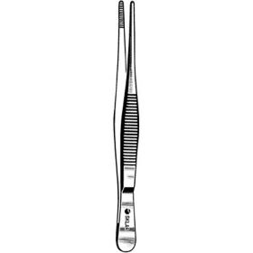 Dressing Forceps 12 Inch Length Surgical Grade Stainless Steel NonSterile NonLocking Thumb Handle Straight Serrated Tip