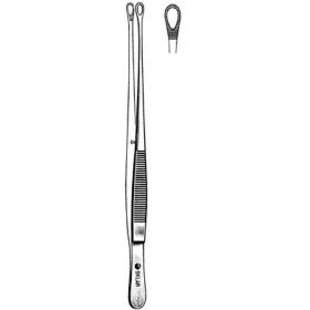 Dressing Forceps Sklar Singley-Tuttle 9 Inch Length OR Grade Stainless Steel NonSterile NonLocking Thumb Handle Straight Serrated Fenestrated Oval Tips