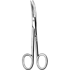 Plastic Surgery Scissors Sklar Wagner 4-1/2 Inch Length OR Grade Stainless Steel NonSterile Finger Ring Handle Curved Sharp Tip / Sharp Tip