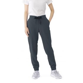 First AVE Women's 7-Pocket Jogger-Style Scrub Pant, Charcoal, Size S Tall