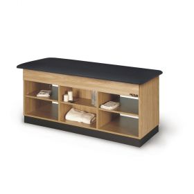Proteam open cabinet storage table-folkstone gray-forest green