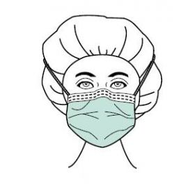 Surgical Mask Comfort-Cool Pleated Tie Closure One Size Fits Most Blue NonSterile ASTM Level 1 274427 CS/300