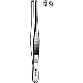 Tissue Forceps 5-1/2 Inch Length Surgical Grade Stainless Steel NonSterile NonLocking Thumb Handle Straight 3 X 4 Teeth, Serrated Tip