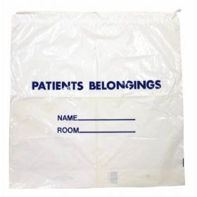Patient Belongings Bag 20 X 20 Inch Polyethylene Drawstring Closure White