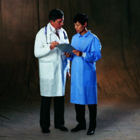Lab Coat Basic White Small Knee Length Disposable