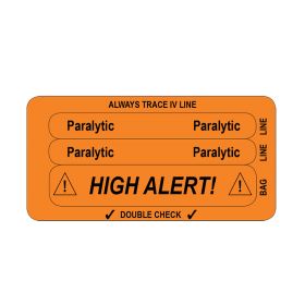 IV Line Tracing Piggyback Labels, Paralytic