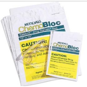 Chemo Drug Transport Bag ChemoPlus 6 X 9 Inch Clear / Yellow Zip Closure