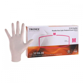 Gloves exam powder-free latex medium natural 100/bx, 10 bx/ca, 311020bx