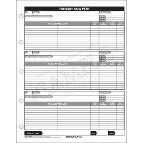 Resident Care Plan/Approach Side-Punch Form