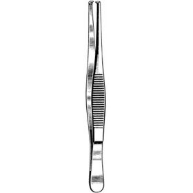 Tissue Forceps Surgi-OR 5-1/2 Inch Length Mid Grade Stainless Steel NonSterile NonLocking Thumb Handle Straight Serrated Tips with 1 X 2 Teeth