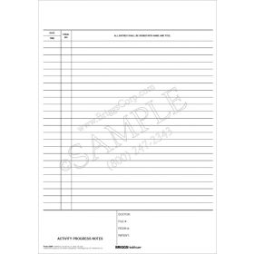 Assisted Living Activity Progress Note Pad