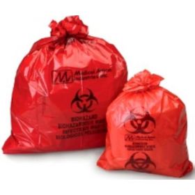 Biohazard Waste Bag Medegen Medical Products 7 - 10 gal. Red Polyethylene 23 X 23 Inch 339814