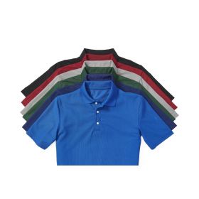 Women's Traditional Blended Short-Sleeve Polo Shirt, Black, Size M