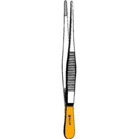 Dressing Forceps Sklar Potts-Smith 6 Inch Length OR Grade Stainless Steel / Tungsten Carbide NonSterile NonLocking Thumb Handle Straight Cross Serrated Tips