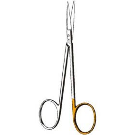 Iris Scissors Sklarcut 4-1/2 Inch Length OR Grade Stainless Steel Finger Ring Handle Curved Sharp Tip / Sharp Tip