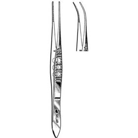 Dressing Forceps Iris 4 Inch Length OR Grade Stainless Steel NonSterile NonLocking Thumb Handle Curved
