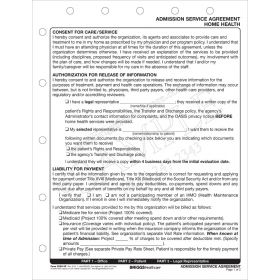 Admission Service Agreement Form for Home Health
